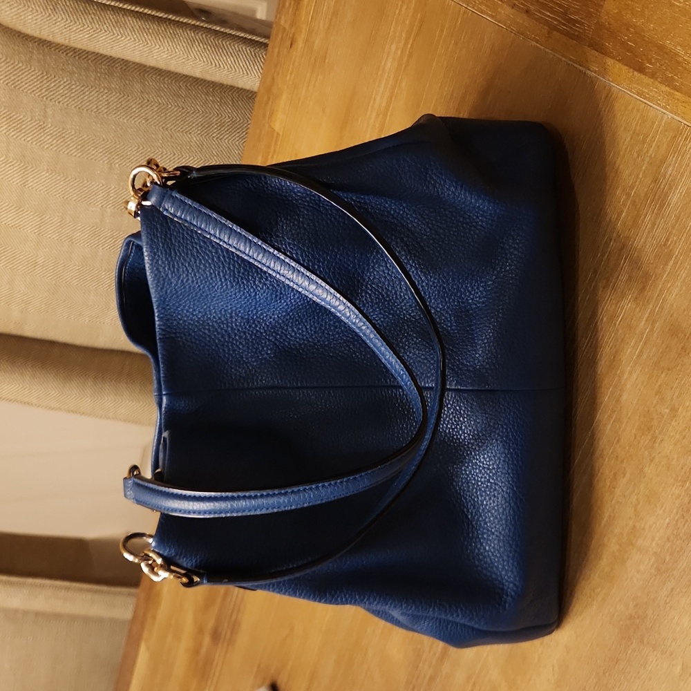 Coach Phoebe Pebbled Leather Shoulder Bag in Blue